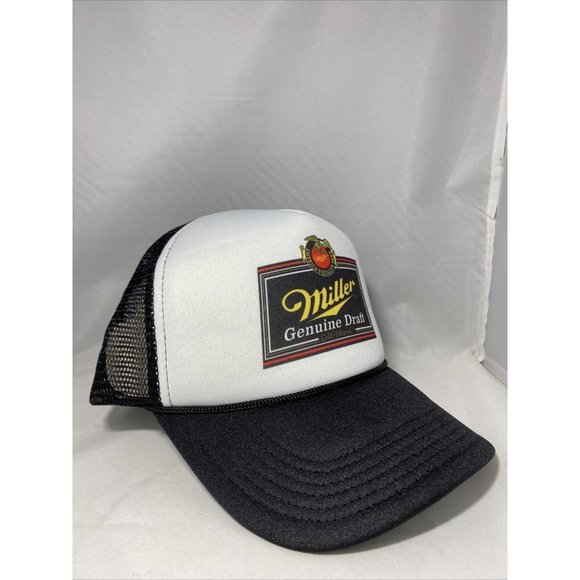 Miller Genuine Draft Beer Trucker Hat Mesh Hat Adjustable Cap Miller Hat - Picture 2 of 4